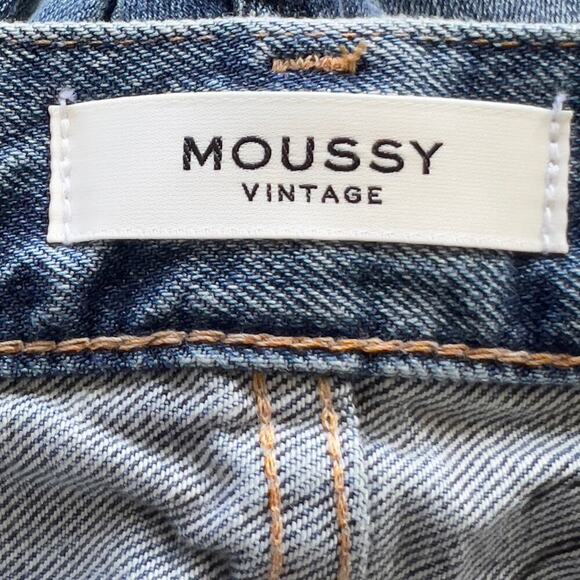 MOUSSY VISALIA DISTRESSED TAPERED BUTTON FLY JEANS IN BLUE NWT WOMEN'S SIZE 24 - Picture 14 of 16